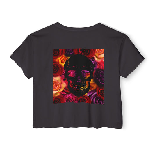 Skull & Rose Crop Top