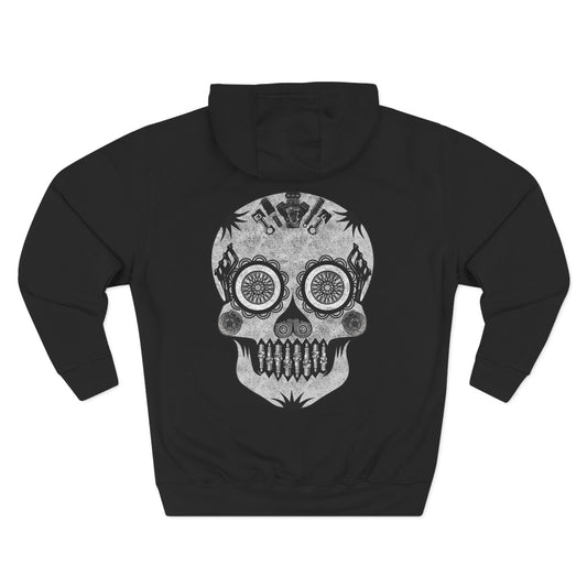 Fleece Hoodie - Sugar Skull Car Part Design