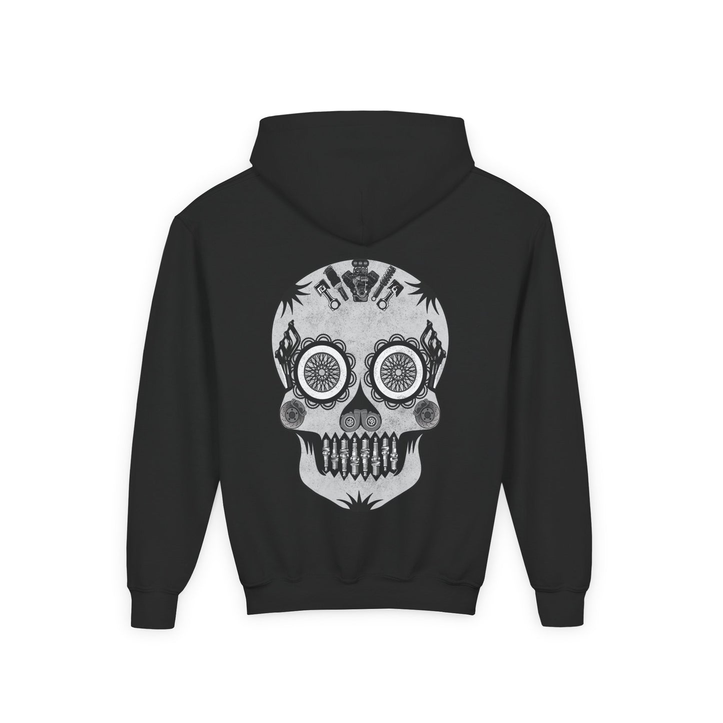Youth Sugar Skull Car Part Pullover