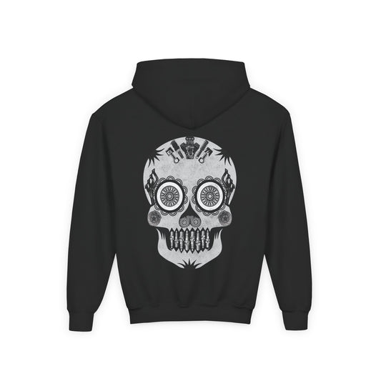Youth Sugar Skull Car Part Pullover