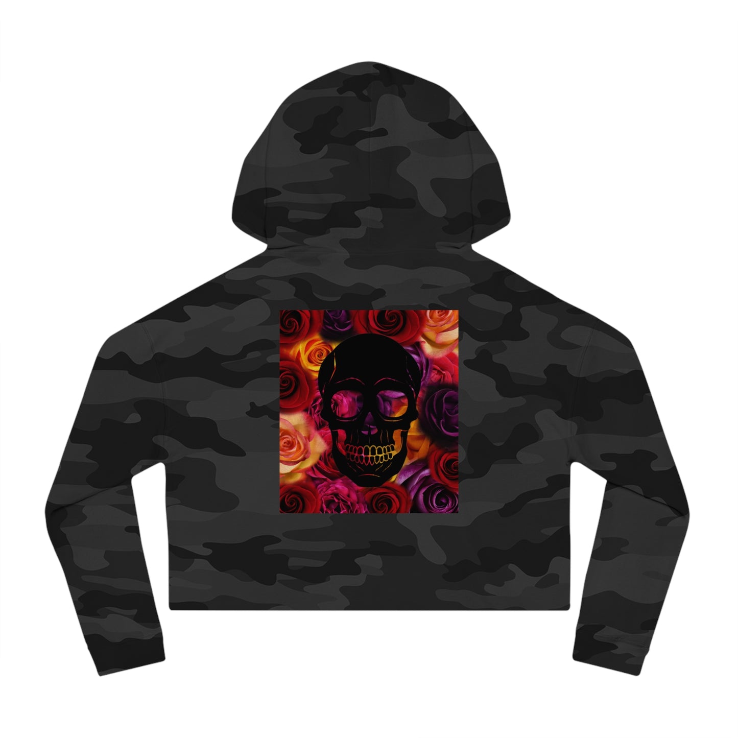 Skull & Roses Crop Hoodie