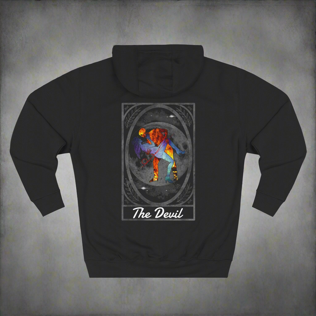 Fleece Hoodie - Dance with the Devil Tarot Card